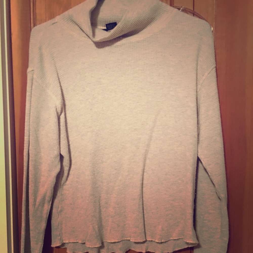 Gray “waffle” style sweater